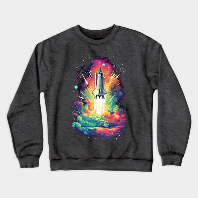 Space Shuttle Launch Crewneck Sweatshirt by koalafish